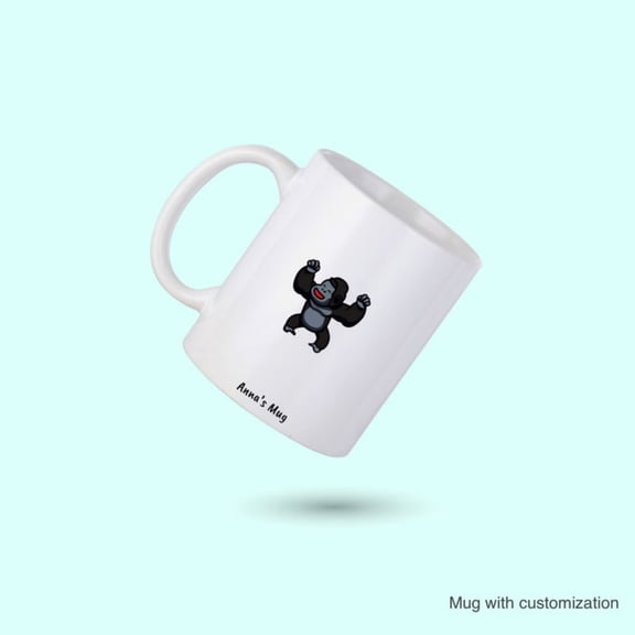 Gorilla Cute Coffee Mug, Gorillas Cute Pernalized Mug, Gorilla Friend Coffee Cup, Fun Gorilla Mug, Gift Him, Gift Her Mug, Gorilla.