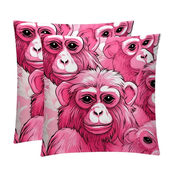 Gorilla Decorative Bed Pillow Covers Throw Pillows Set with Unique Patterns for all Occasions - 16x16, 18x18, 20x20 inches - 2 Pack Pillow Inserts Included
