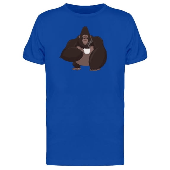 Gorilla Drinking Coffee Tee Men's -Image by Shutterstock