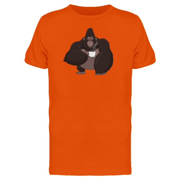 Gorilla Drinking Coffee Tee Men's -Image by Shutterstock