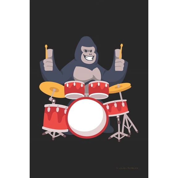 Gorilla Drummer: 120 Pages I 6x9 I Graph Paper 4x4 (Paperback)
