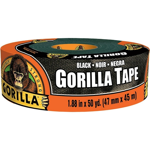 Gorilla Duct Tape, Black Tape, 1.88" x 50 yd - Heavy Duty and Weather Resistant for Indoor or Outdoor