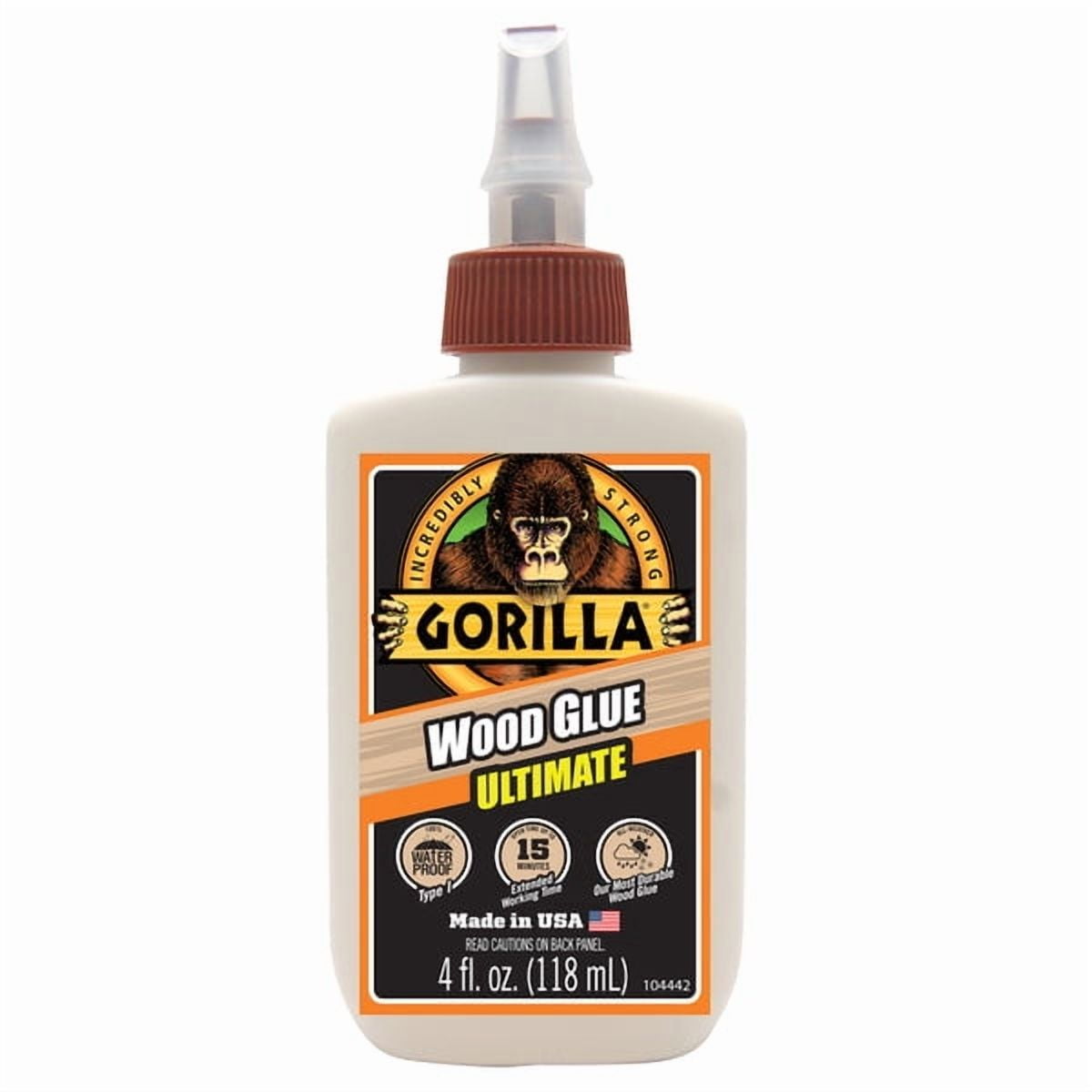 1 pc Gorilla Extra Strength Wood Glue 4 oz (Pack of 6)