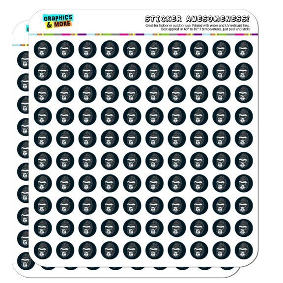 Gorilla Face 1/2" (0.5") Planner Calendar Scrapbooking Crafting Opaque Stickers
