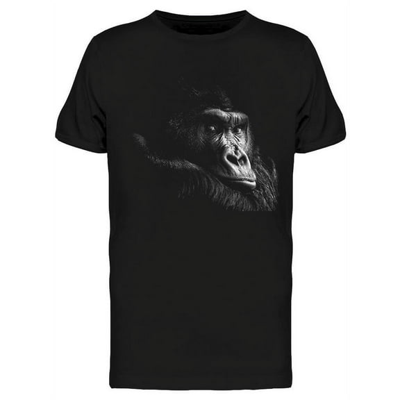 Gorilla Face In Darkness T-Shirt Men -Image by Shutterstock, Male Large