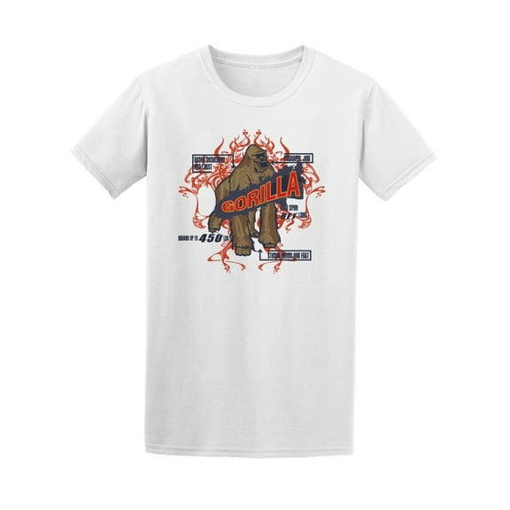 Gorilla Facts Graphic T-Shirt Men -Image by Shutterstock, Male Medium