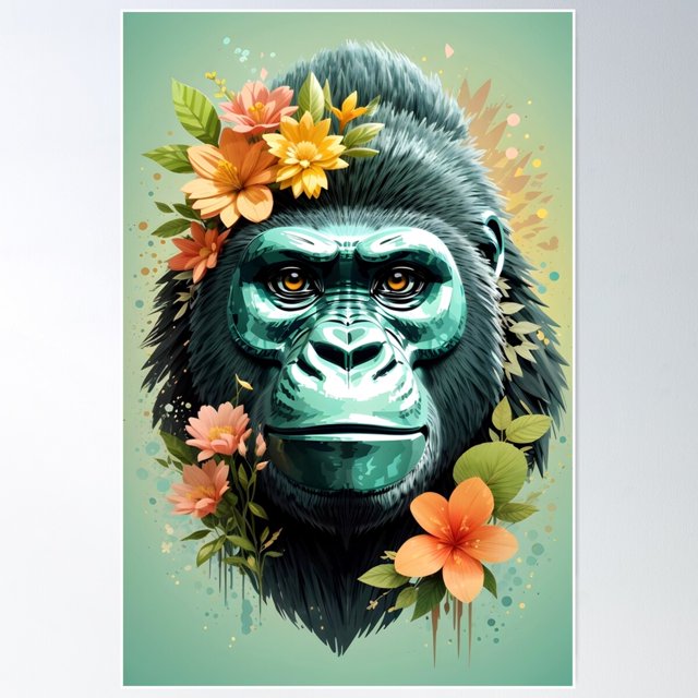 Gorilla Encounter Blacklight Poster – 24x36 Inches – UV Reactive – #449