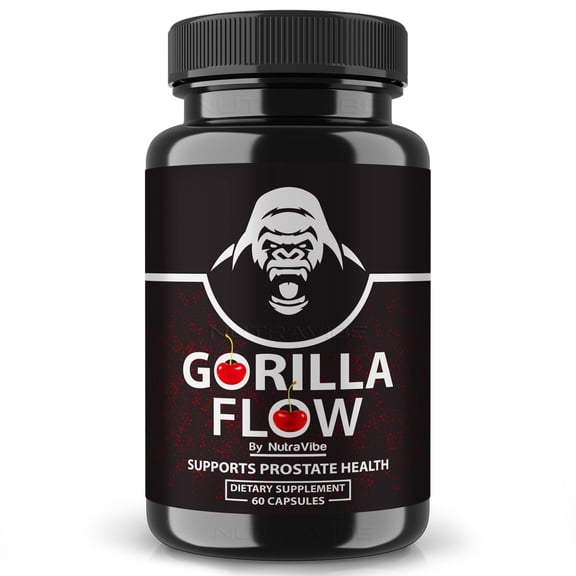 Gorilla Flow, GorillaFlow Max Prostate Supplement, Ultimate Support for Men, All Natural Pills, Extra Strength Formula for Overall Health, Official Gorilla Flows Review (60 Capsules)