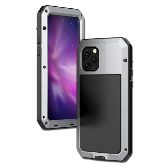 Gorilla Glass Aluminum Metal iPhone 11 Case (Silver) Heavy Duty Military Grade Shockproof and Scratch Resistant Protection, Rugged Outdoor Travel