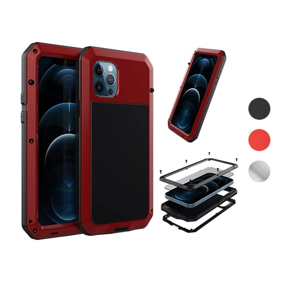 Gorilla Glass Aluminum Metal iPhone 14 Pro Max Case (Black) Heavy Duty Military Grade Shockproof and Scratch Resistant Protection, Rugged Outdoor Travel