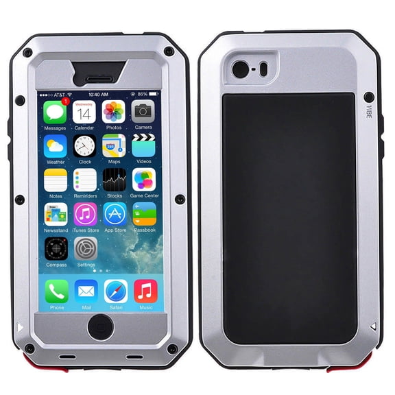 Gorilla Glass Aluminum Metal iPhone 8 Case (Silver) Heavy Duty Military Grade Shockproof and Scratch Resistant Protection, Rugged Outdoor Travel