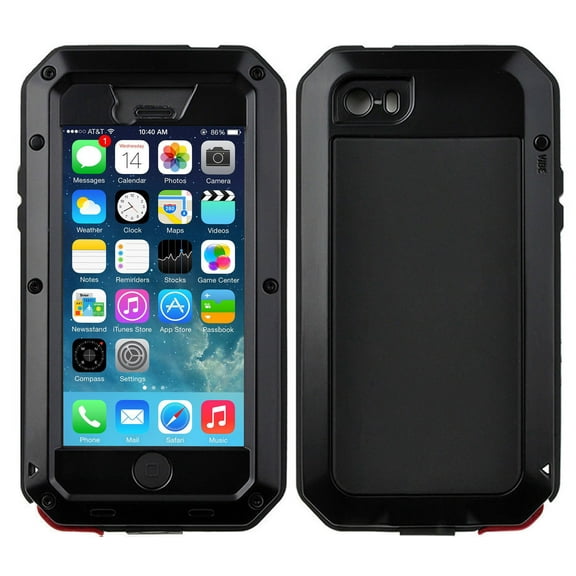 Gorilla Glass Aluminum Metal iPhone SE 2020 (Gen2) Case (Black) Heavy Duty Military Grade Shockproof and Scratch Resistant Protection, Rugged Outdoor Travel