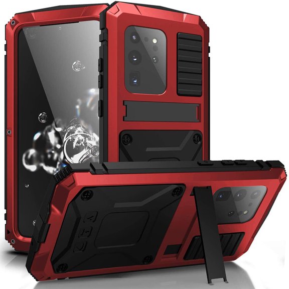 Gorilla Glass Metal Waterproof Case 360° Protector Cover For Samsung S22 S23 S21 Ultra Plus & iPhone 14 15 Pro Max