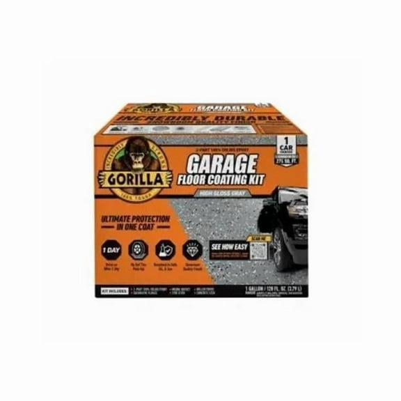 Gorilla Concrete Garage Floor Light Gray 1 car Kit
