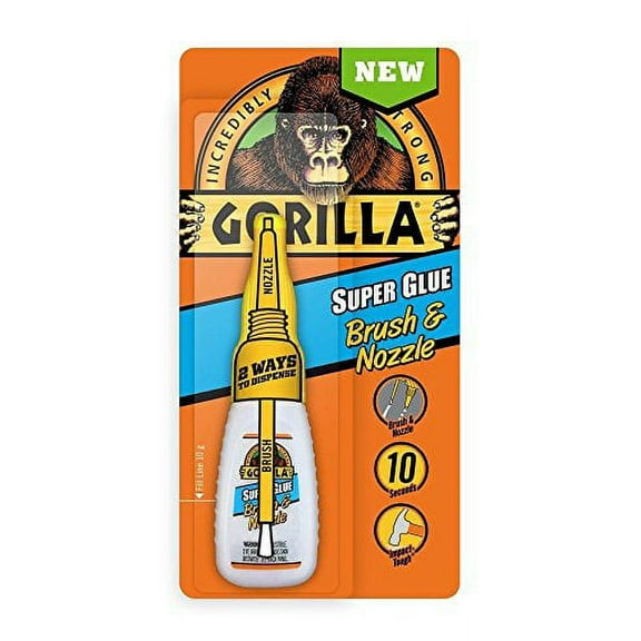 Gorilla Glue 7500101 10g Super Glue Brush & Nozzle, Clear - 2 Pack