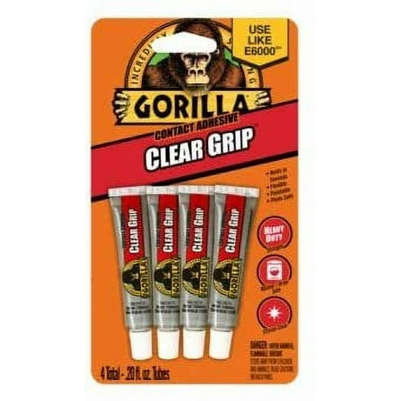 Gorilla Glue 8130002 Adhesive Tubes, Clear Grip.2-oz, 4-Pk. - Quantity 6