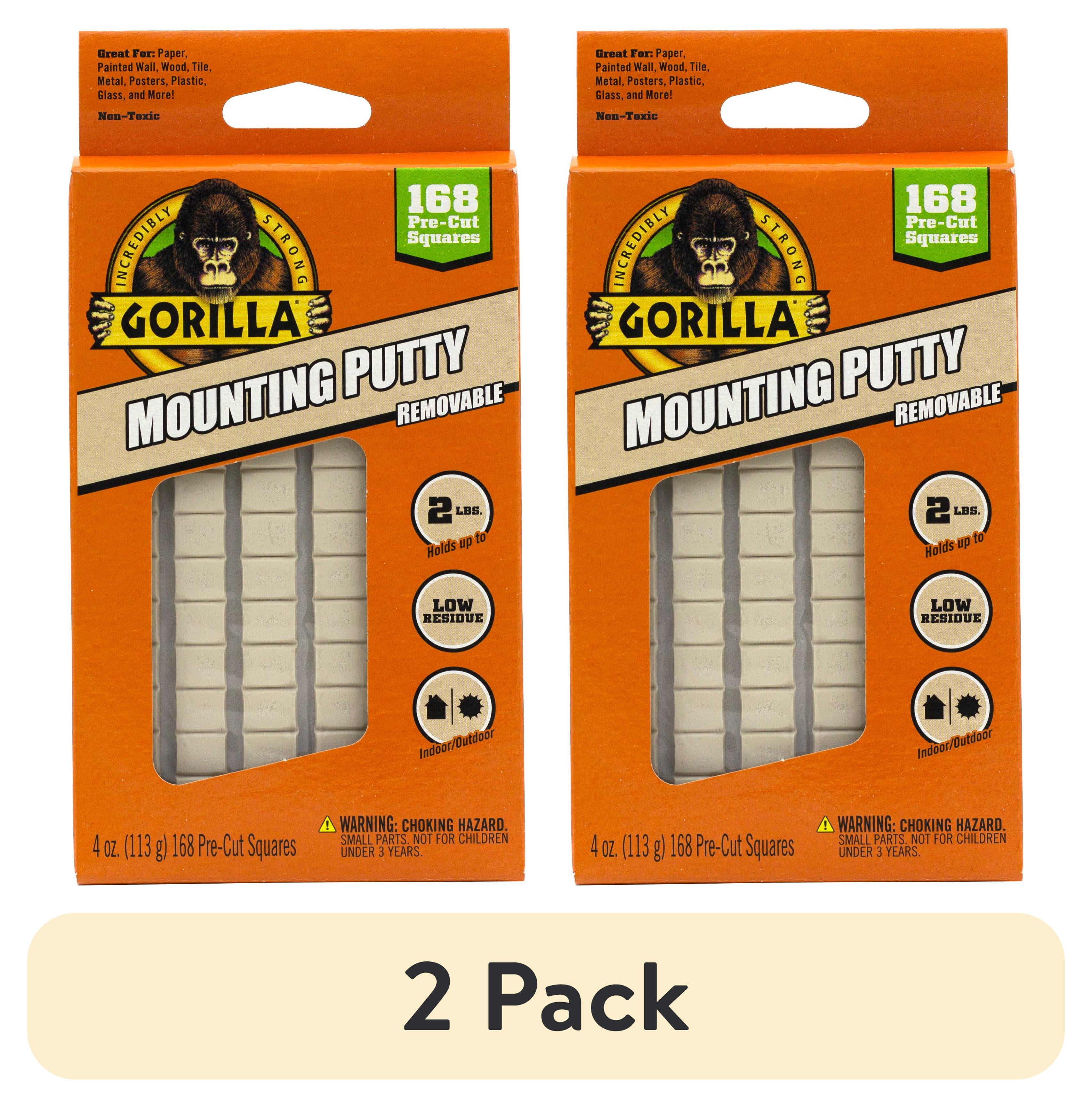 2 pack) Gorilla Glue Brand Mounting Putty 4oz 24pc for Hardware