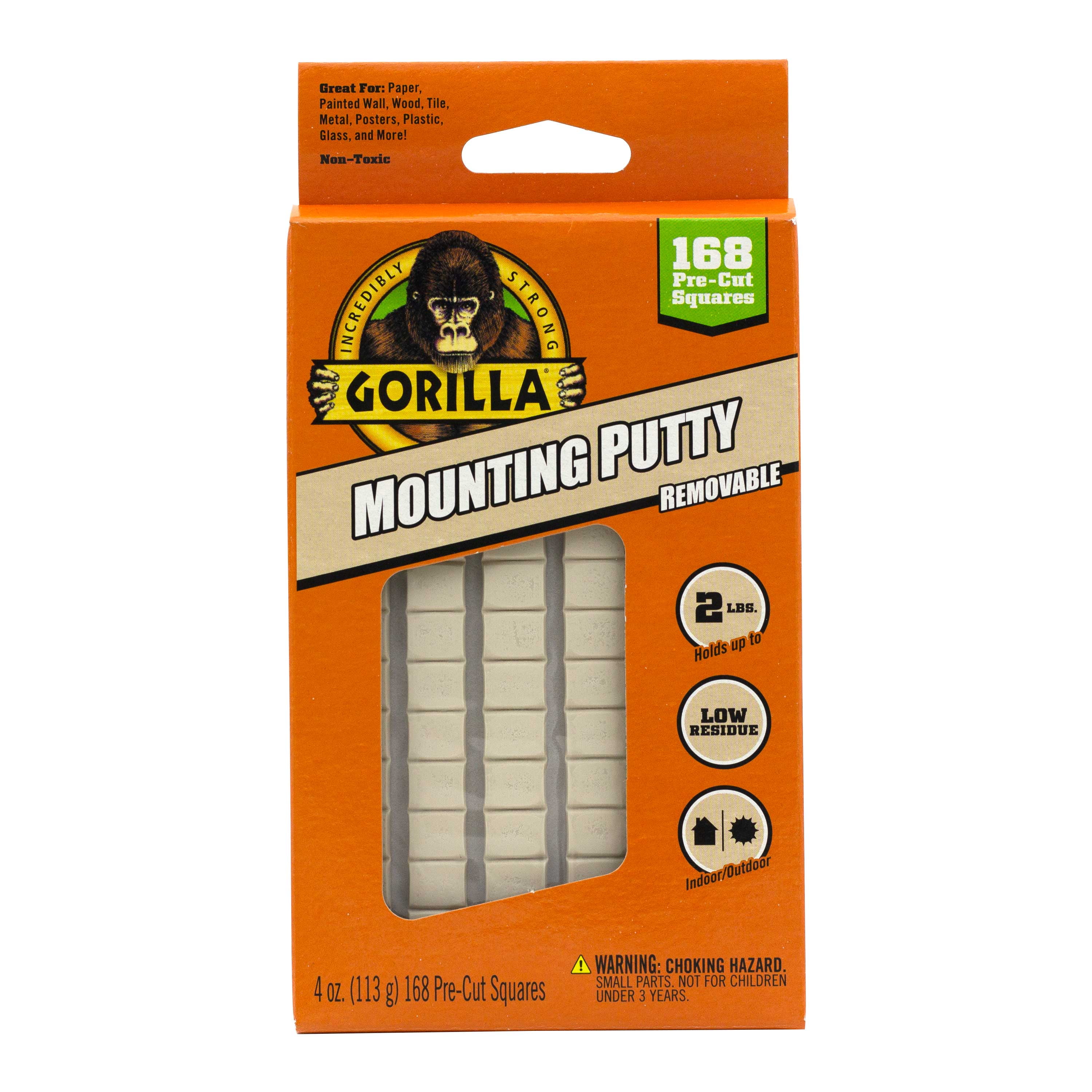 Gorilla Glue Brand Mounting Putty 4oz 24pc for Hardware Adhesives  Recommended Surfaces