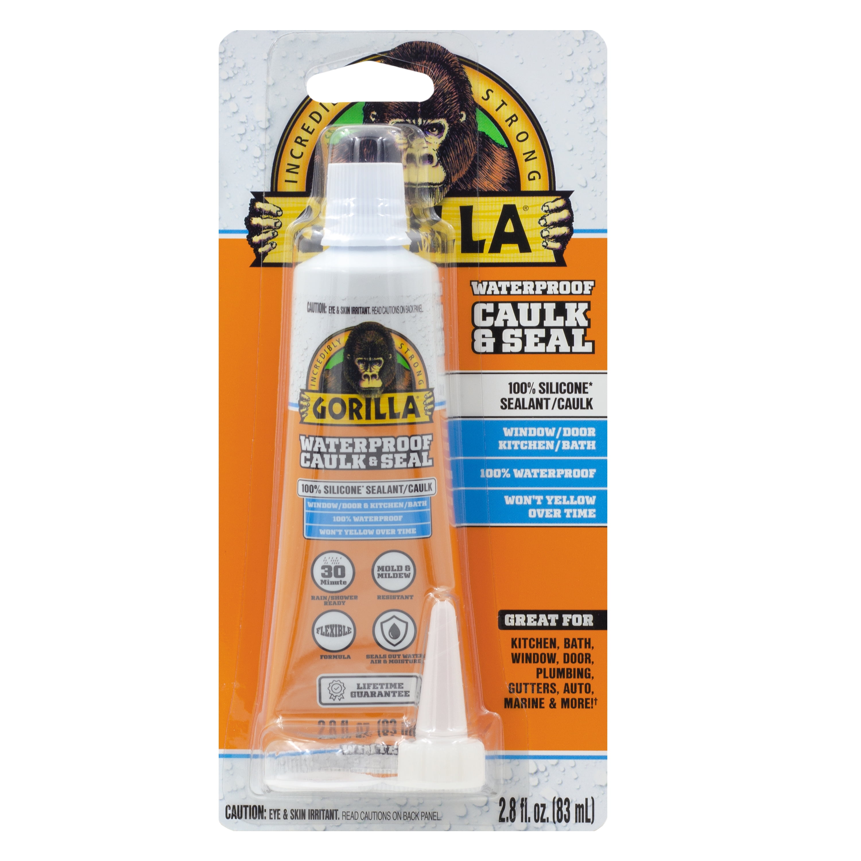 Gorilla Glue Brand Silicone Sealant, 2.8oz. White