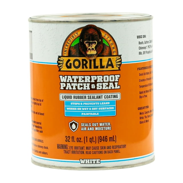 Gorilla Glue Brand Waterproof Patch & Seal White Liquid Quart