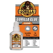 Gorilla Clear Waterproof Polyurethane Glue, 1.75 Ounce Bottle. Assembled product Weight is 0.21 lbs.