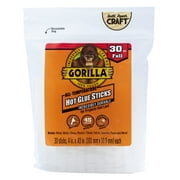 Gorilla Glue Clear 4 inch Dual Temp Full-Size Hot Glue Sticks, 30 Count