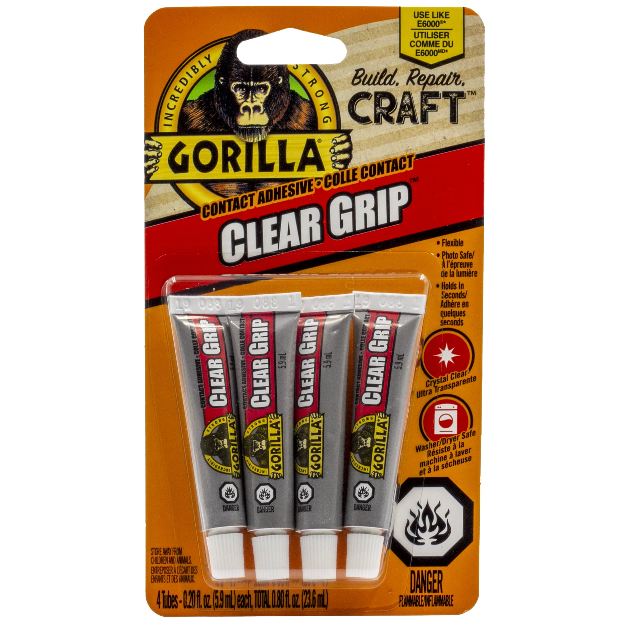 Clear Gorilla Glue Mini Tubes, 3 Grams - 4 Per Pack - Pkg Qty 6