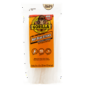 Gorilla Glue Clear Hot Glue Sticks, 8", 20-Count, Full Size
