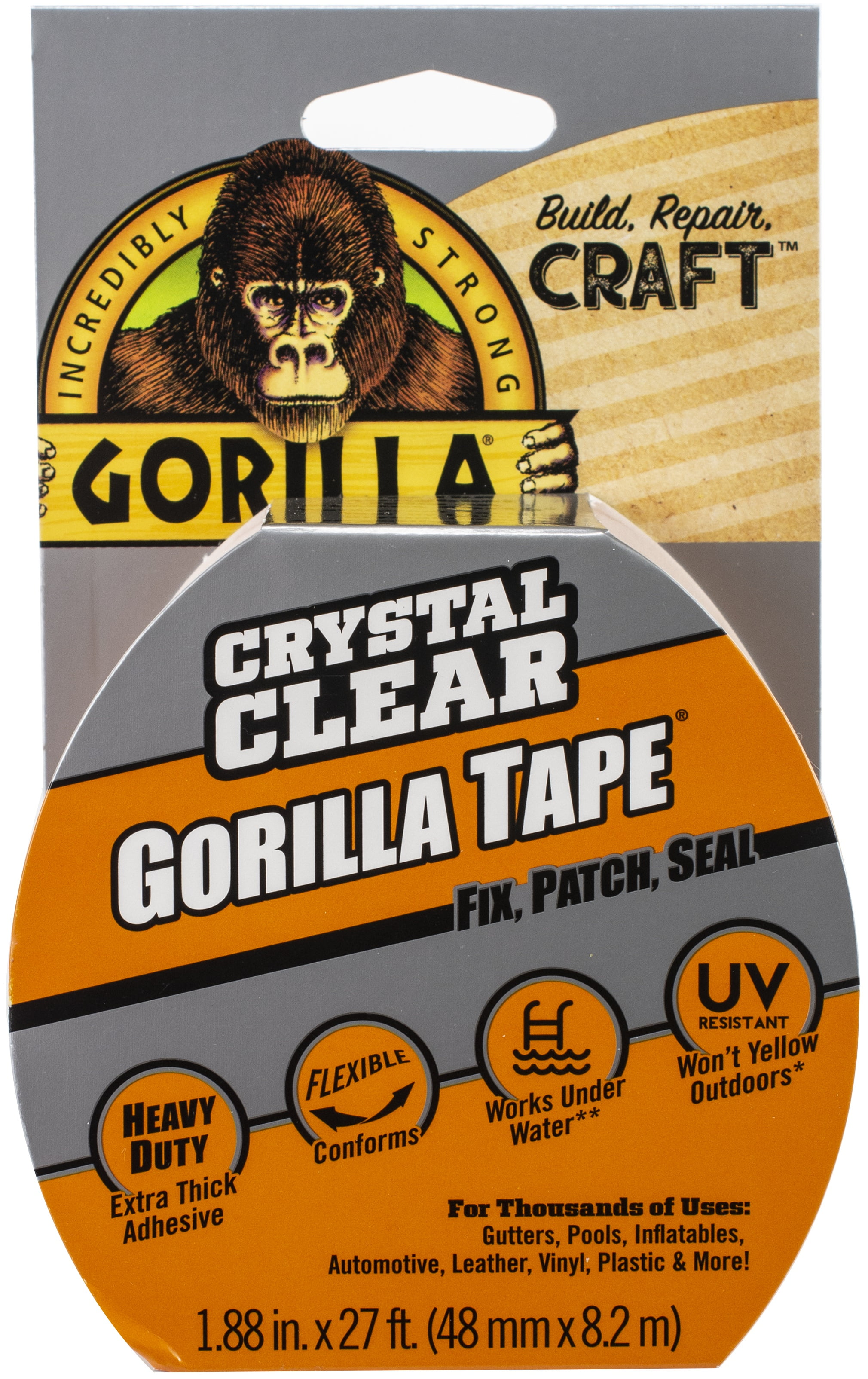Gorilla Glue Clear Repair Clear Tape 9 Yard Roll, New