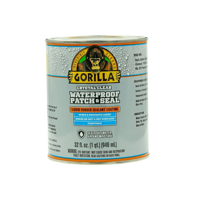 Gorilla Glue Clear Waterproof Patch & Seal Liquid Sealant, Quart