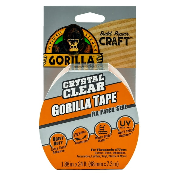 Gorilla Glue Crystal Clear Tape Adhesive, 1.88" x 24 feet Roll/Pack Model/ 6024501