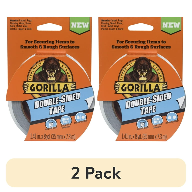 (2 pack) Gorilla Glue Double-Sided Tape, Gray Roll Assembled Product Weight  0.386 lb