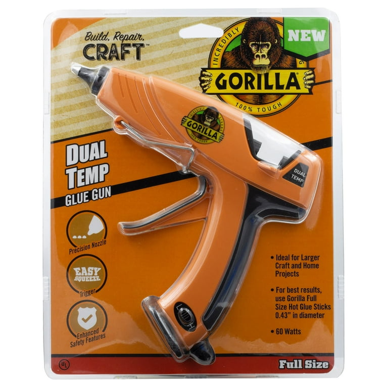 Gorilla FULL SIZE Glue Gun - 2 Glue Sticks #100438 Dual Temp - NEW