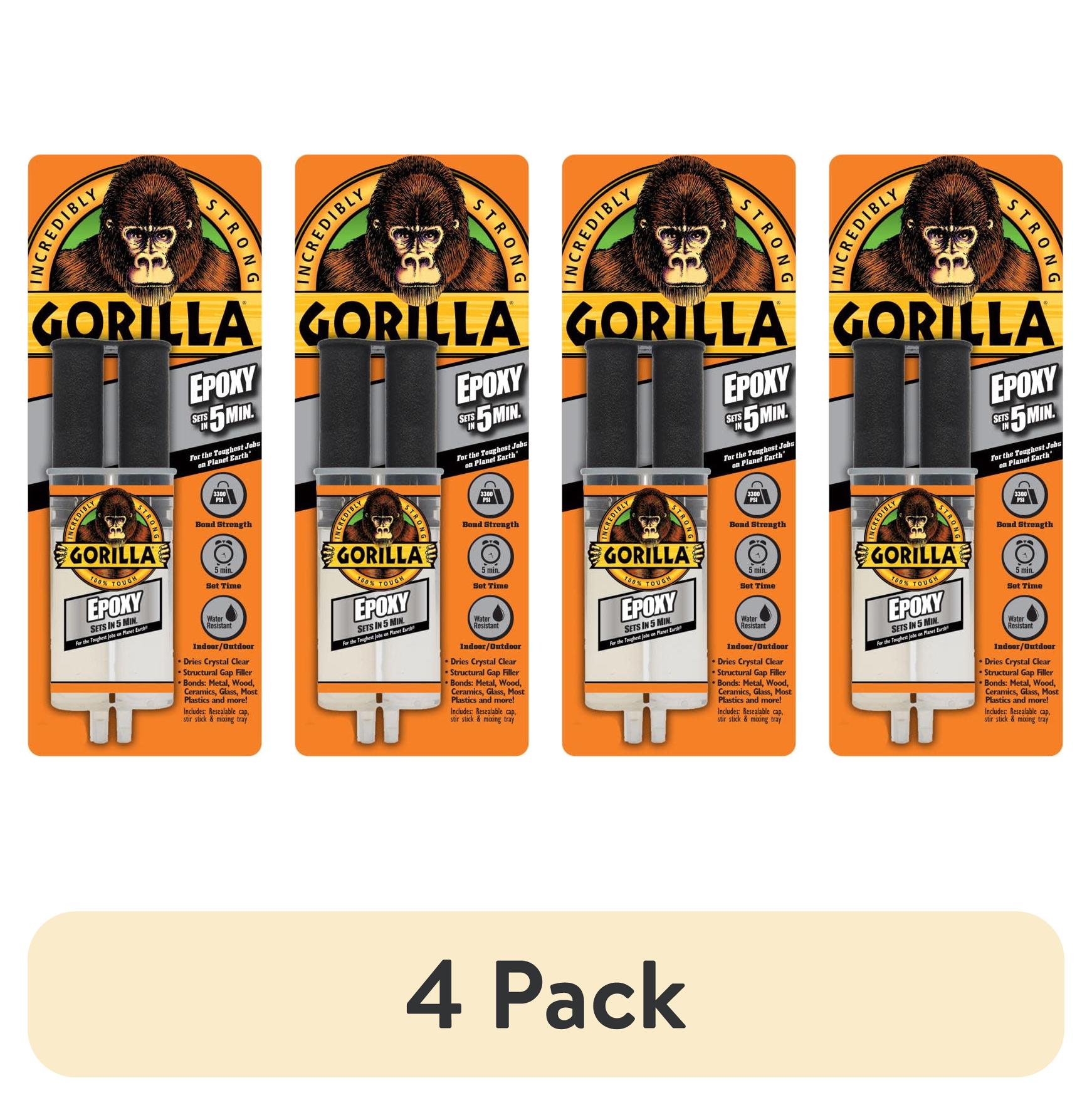 (4 pack) Gorilla Glue Epoxy 0.85 Ounce Syringe, Two Part Resin and