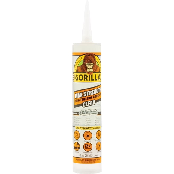 Gorilla Glue Gorilla Clear Max Strength Construction Adhesive - Pack of 2