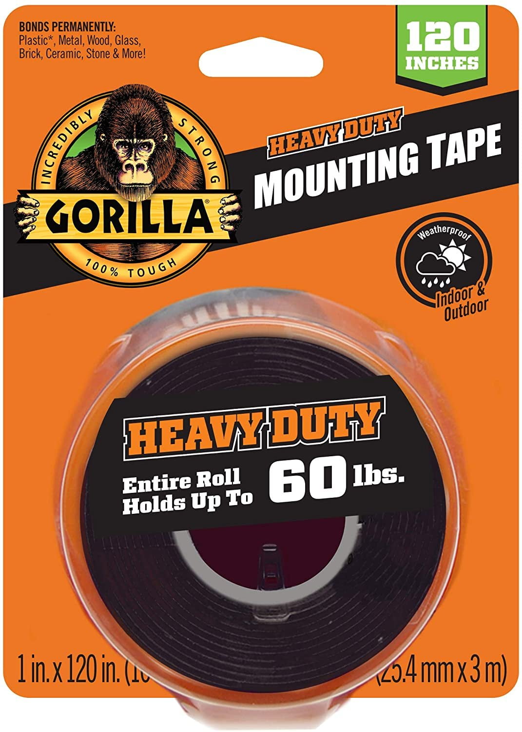 Gorilla 1 x 60 HD Black Mounting Gorilla Glue Tape – Town Line Paint