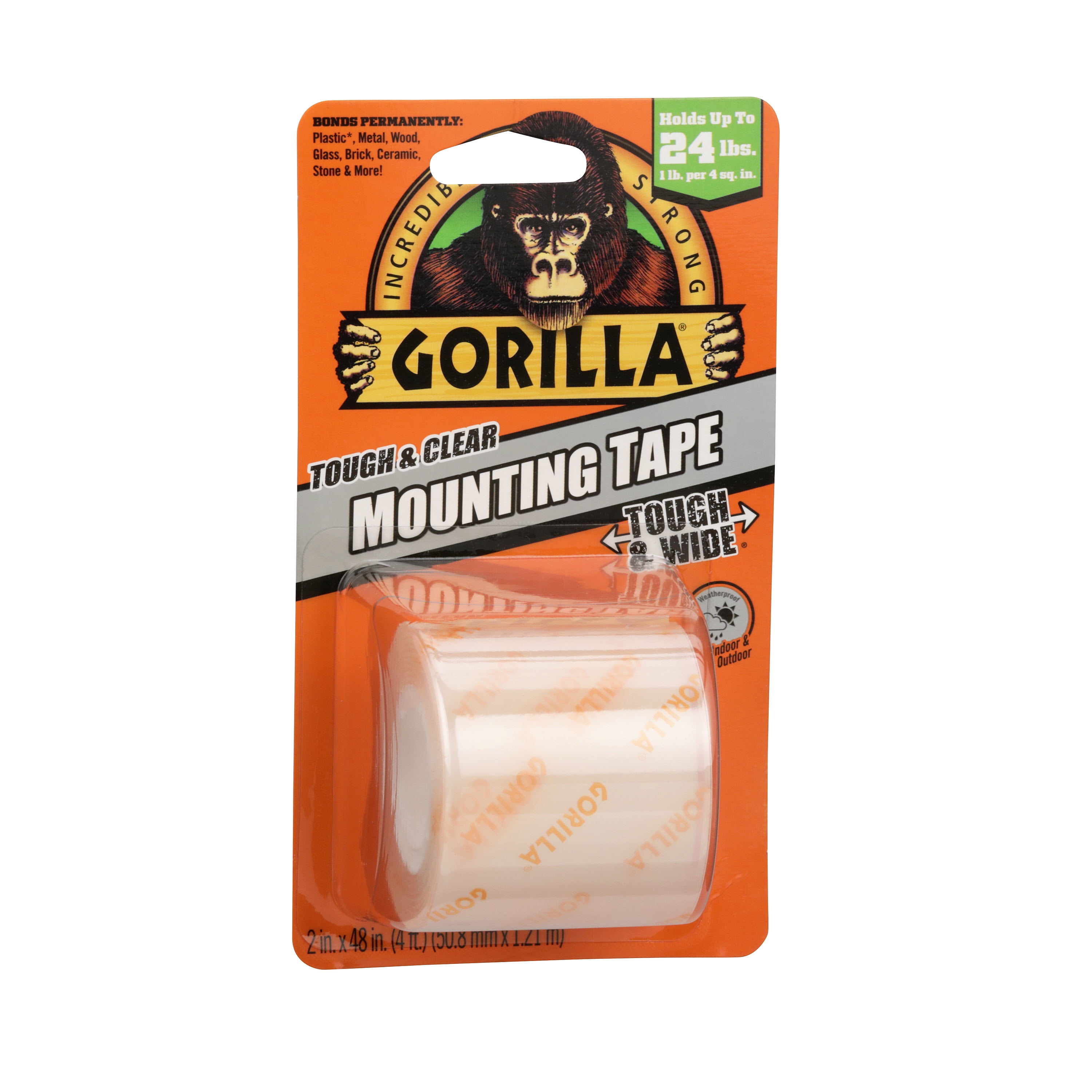 Gorilla Glue Mounting Tape, Clear Color, 48 inch Roll, Material: Double  Sided Tape Acrylic Adhesive