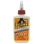 Gorilla Wood Glue, Natural Wood Color, 4 Ounce Bottle - Water Resistant for Indoor or Outdoor Projects and Repairs