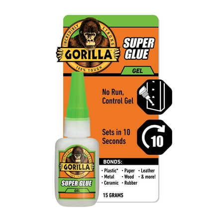 Gorilla Glue Super Glue Gel (15g) Clear Color, Pack of 1