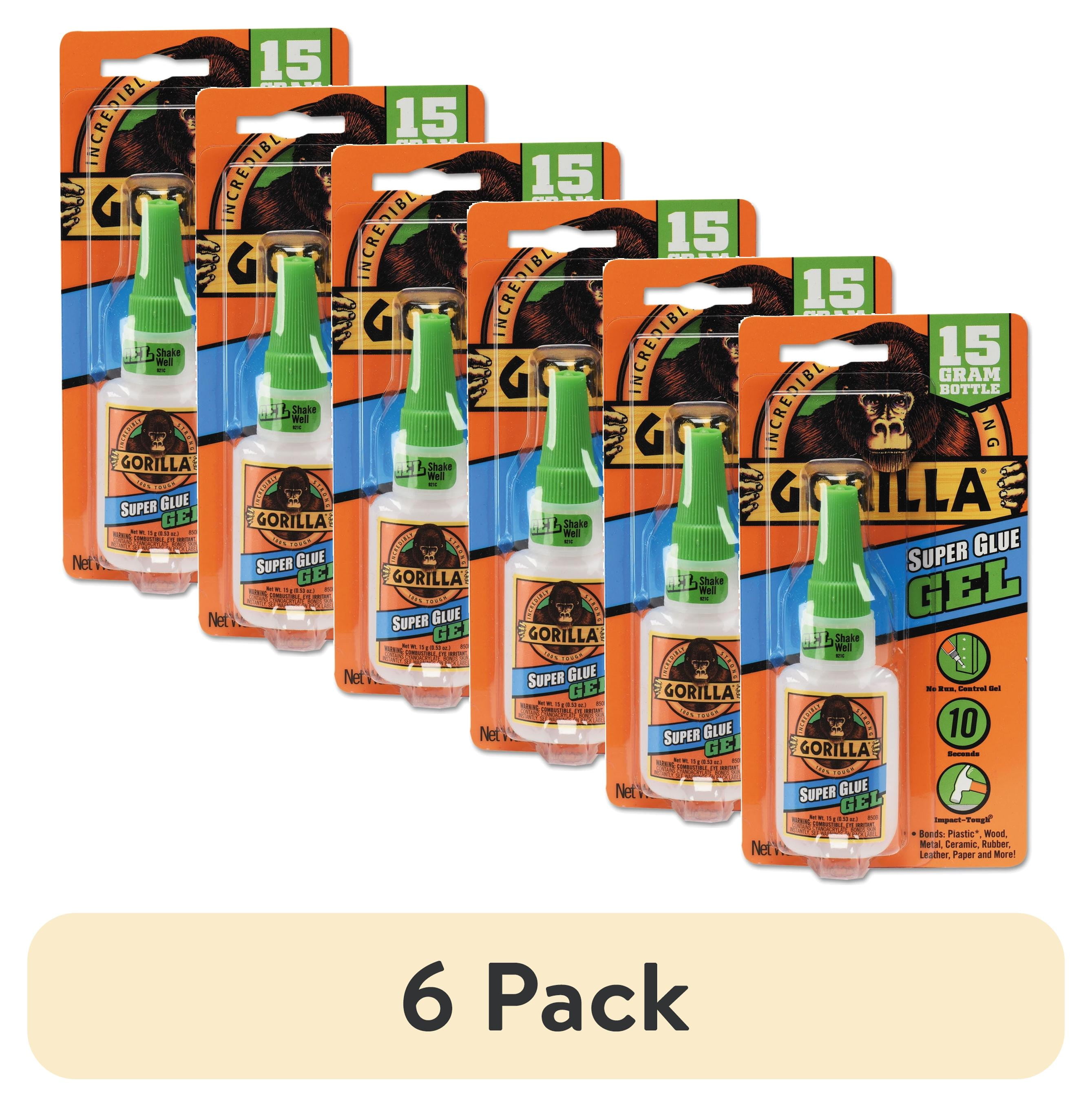 (6 pack) Gorilla Glue Super Glue Gel (15g) Clear Color, Pack of 1