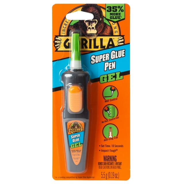 Gorilla Glue Super Glue Gel Pen, Clear 5.5g