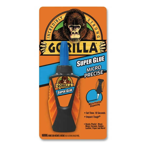 Gorilla Micro Precise Super Glue, Clear Glue, 5.5 Gram - Fast Setting for Projects and Repairs