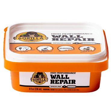 Gorilla Glue Wall Repair Spackling and Primer 8 Ounce Tub, Pack of 1 Wall Filler. Color: White. Model: 107054