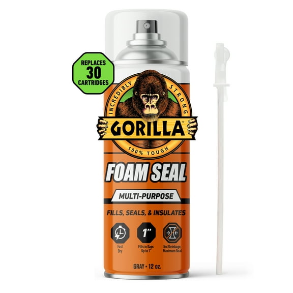 Gorilla Gray Foam Multipurpose Insulating Sealant 12 oz