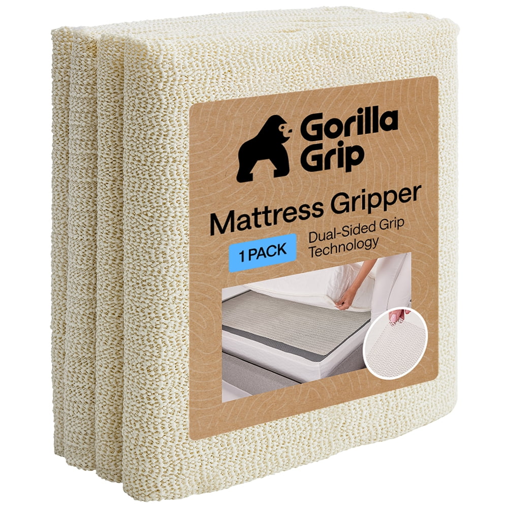 GORILLA GRIP Mattress Slide Stopper and Gripper, Keep Bed Topper Pad from Sliding, Twin XL