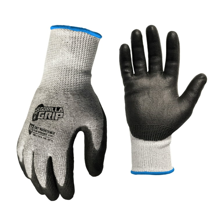 Gorilla Grip, Slip Resistant Work Gloves (Black)