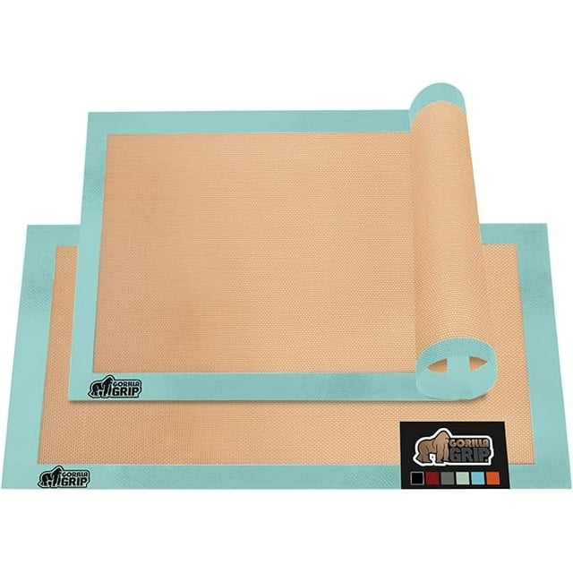 Gorilla Grip BPAFree Reusable Silicone Baking Mat, 2 Pack, Nonstick