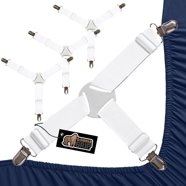 4 Pc Sheet Grippers Bed Elastic Straps Fasteners Clasp Suspender Clips ...