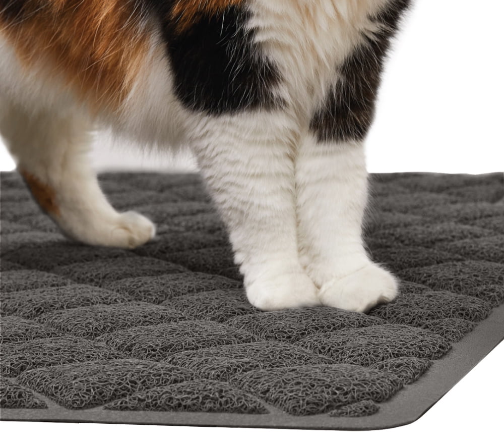 Gorilla Grip Cat Litter Mat, Water Resistant, Traps Mess, Easy Clean, 35 x 23, Charcoal