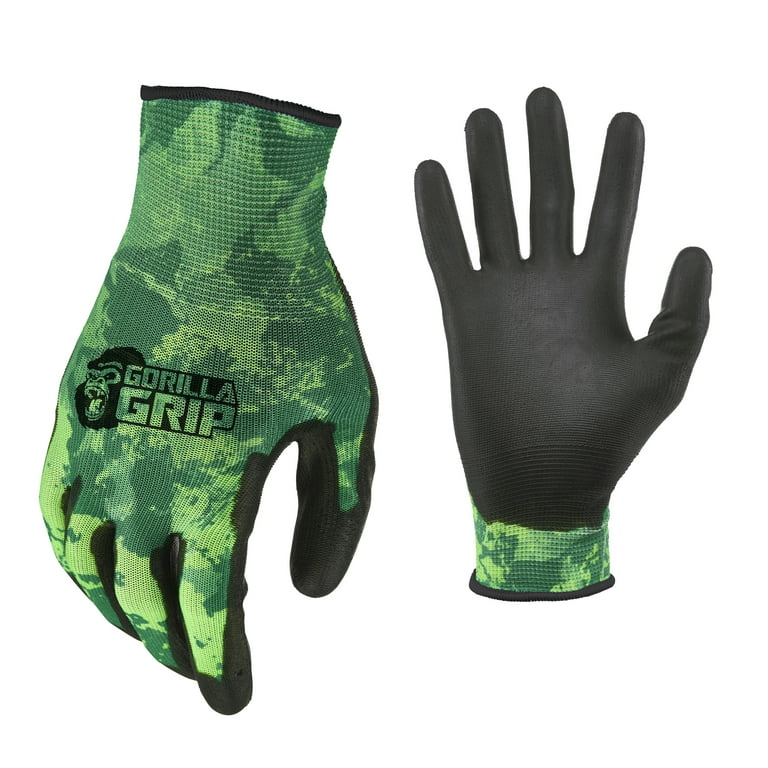 Gorilla Grip Fishing Gloves, Veil Spectre Green, No Slip Polymer Grip, XL,  Model# 25108-26